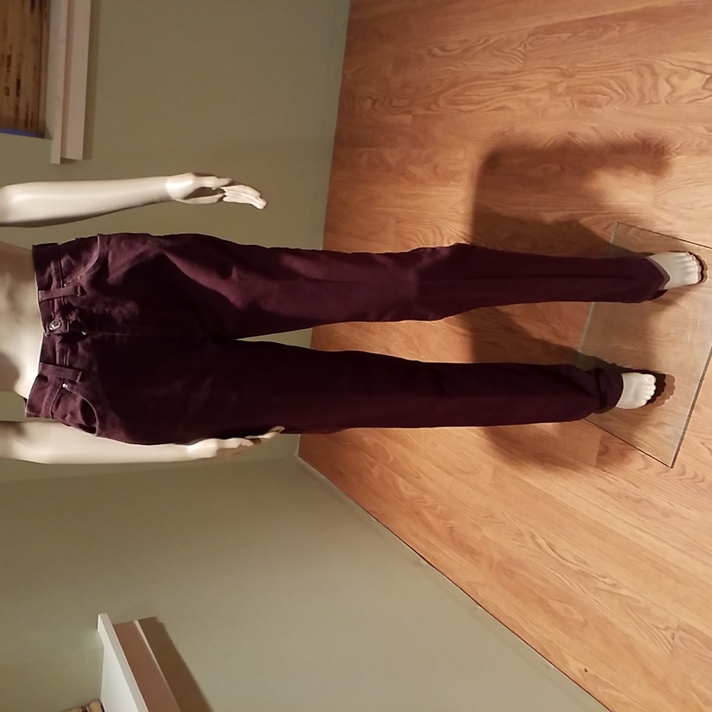 Versace Couture High Waist Burgundy Jeans Size 33